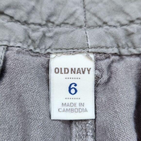 ☔️🐞Old Navy Brown Cuffed Linen Blend Shorts Size 6/28 - Picture 8 of 10